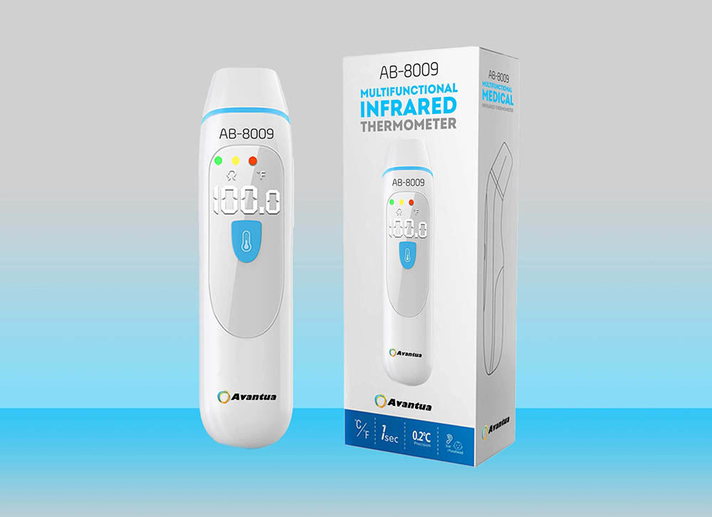 Model No AB-8009 Digital IR Infrared Thermometer Non-Contact Forehead ...